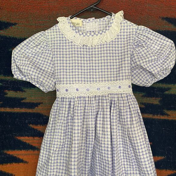 Vintage Mini World Purple/White Gingham Dress With Belt. Size 3T. Rare. USA. - Picture 9 of 14